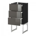 МЕТОД / ФОРВАРА Нплн шк 3 фрнт/3 средн ящика - 40x37x60 см, Рингульт глянцевый серый, под дерево черный МЕТОД / ФОРВАРА Нплн шк 3 фрнт/3 средн ящика - 40x37x60 см, Рингульт глянцевый серый, под дерево черный