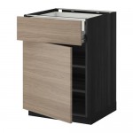 МЕТОД / ФОРВАРА Напольн шкаф двр/фр пнл/плк/2низ ящ - под дерево черный, Брокхульт под грецкий орех светло-серый, 60x60 см МЕТОД / ФОРВАРА Напольн шкаф двр/фр пнл/плк/2низ ящ - под дерево черный, Брокхульт под грецкий орех светло-серый, 60x60 см