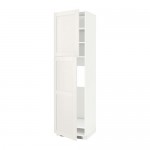 МЕТОД Высокий шкаф д/холодильника/2дверцы - белый, Сэведаль белый, 60x60x220 см