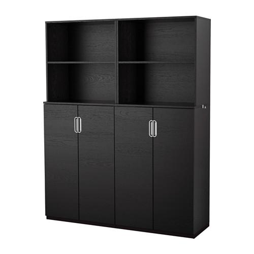 ГАЛАНТ Комбинация для хранения с дверцами - черно-коричневый