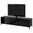 БЕСТО Тумба под ТВ с ящиками и дверцей - черно-коричневый/Сельсвикен глянцевый/черный дымчатое стекло, направляющие ящика, плавно закр