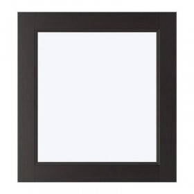 БЕСТО ВАССБО Стеклянная дверь - черно-коричневый, 60x64 см