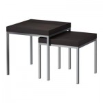 КЛУББО Комплект столов, 2 шт - черно-коричневый