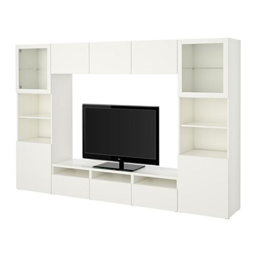 БЕСТО Шкаф для ТВ, комбин/стеклян дверцы - Лаппвикен/Синдвик белый прозрачное стекло, направляющие ящика,нажимные БЕСТО Шкаф для ТВ, комбин/стеклян дверцы - Лаппвикен/Синдвик белый прозрачное стекло, направляющие ящика,нажимные