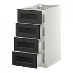 МЕТОД / ФОРВАРА Напольн шкаф 4 фронт панели/4 ящика - 40x60 см, Лаксарби черно-коричневый, белый МЕТОД / ФОРВАРА Напольн шкаф 4 фронт панели/4 ящика - 40x60 см, Лаксарби черно-коричневый, белый