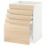 МЕТОД / ФОРВАРА Напольн шк д/вар панели/5фасад/4ящ - белый, Аскерсунд под светлый ясень, 60x60 см