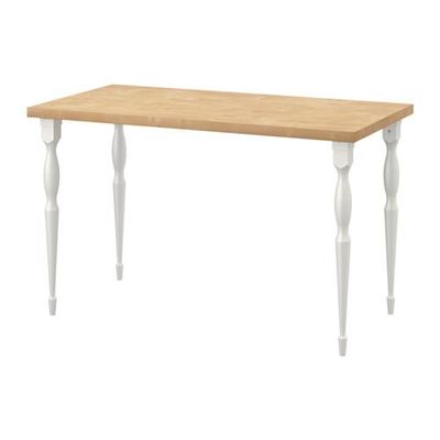 ЛИННМОН / НИПЕН Стол - под березу/белый