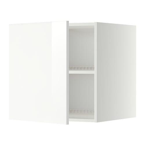 МЕТОД Верх шкаф на холодильн/морозильн - белый, Рингульт глянцевый белый, 60x60 см