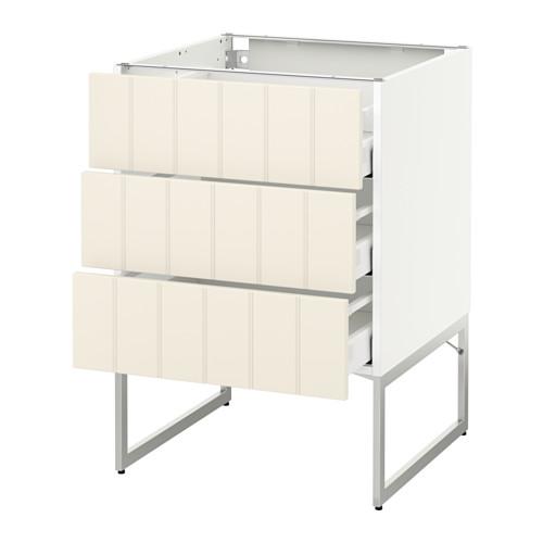 МЕТОД / МАКСИМЕРА Нплн шк 3 фрнт/3 средн ящика - белый, Хитарп белый с оттенком, 60x60x60 см