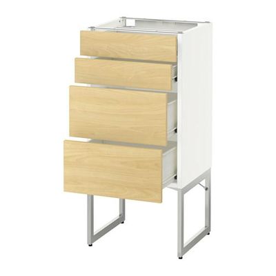 МЕТОД / ФОРВАРА Нплн шк 4 фронт/2 низк/2средн ящ - 40x37x60 см, Тингсрид под березу, белый МЕТОД / ФОРВАРА Нплн шк 4 фронт/2 низк/2средн ящ - 40x37x60 см, Тингсрид под березу, белый