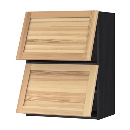 МЕТОД Навесной шкаф/2 дверцы, горизонтал - под дерево черный, Торхэмн естественный ясень, 60x80 см МЕТОД Навесной шкаф/2 дверцы, горизонтал - под дерево черный, Торхэмн естественный ясень, 60x80 см