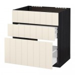 МЕТОД / МАКСИМЕРА Напольн шк п-мойку+3фрнт пнл/2ящ - под дерево черный, Хитарп белый с оттенком, 80x60 см МЕТОД / МАКСИМЕРА Напольн шк п-мойку+3фрнт пнл/2ящ - под дерево черный, Хитарп белый с оттенком, 80x60 см