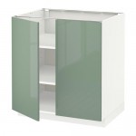 МЕТОД Напол шкаф с полками/2двери - белый, Калларп глянцевый светло-зеленый, 80x60 см МЕТОД Напол шкаф с полками/2двери - белый, Калларп глянцевый светло-зеленый, 80x60 см