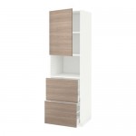 МЕТОД / МАКСИМЕРА Высокий шкаф д/СВЧ/дверца/2ящика - белый, Брокхульт под грецкий орех светло-серый, 60x60x200 см МЕТОД / МАКСИМЕРА Высокий шкаф д/СВЧ/дверца/2ящика - белый, Брокхульт под грецкий орех светло-серый, 60x60x200 см