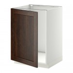 МЕТОД Напольный шкаф для раковины - белый, Эдсерум под дерево коричневый