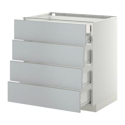 МЕТОД / ФОРВАРА Нплн шк 4фрнт/2нзк/3срд ящ - 80x60 см, Веддинге серый, белый МЕТОД / ФОРВАРА Нплн шк 4фрнт/2нзк/3срд ящ - 80x60 см, Веддинге серый, белый