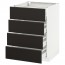 МЕТОД / МАКСИМЕРА Напольн шкаф 4 фронт панели/4 ящика - белый, Кунгсбакка антрацит, 60x60 см