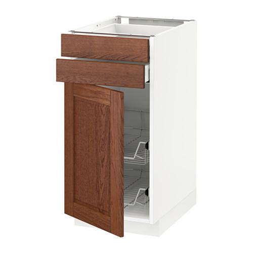 МЕТОД / МАКСИМЕРА Напольн шкаф/дверца/2ящ/првл крзн - белый, Филипстад коричневый, 40x60 см