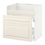 МЕТОД / МАКСИМЕРА Нап шкаф п/мойку ДУМШЁ/3фасада/2ящ - белый, Будбин белый с оттенком, 80x60 см МЕТОД / МАКСИМЕРА Нап шкаф п/мойку ДУМШЁ/3фасада/2ящ - белый, Будбин белый с оттенком, 80x60 см
