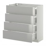 МЕТОД / ФОРВАРА Напольн шкаф 4 фронт панели/4 ящика - 80x37 см, Гревста нержавеющ сталь, белый МЕТОД / ФОРВАРА Напольн шкаф 4 фронт панели/4 ящика - 80x37 см, Гревста нержавеющ сталь, белый