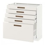 МЕТОД / МАКСИМЕРА Напольный шкаф с 5 ящиками - 80x37 см, Мэрста белый, белый