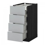 МЕТОД / ФОРВАРА Нплн шк 4фрнт/2нзк/3срд ящ - 40x60 см, Веддинге серый, под дерево черный МЕТОД / ФОРВАРА Нплн шк 4фрнт/2нзк/3срд ящ - 40x60 см, Веддинге серый, под дерево черный