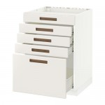 МЕТОД / ФОРВАРА Напольн шк д/вар панели/5фасад/4ящ - 60x60 см, Мэрста белый, белый