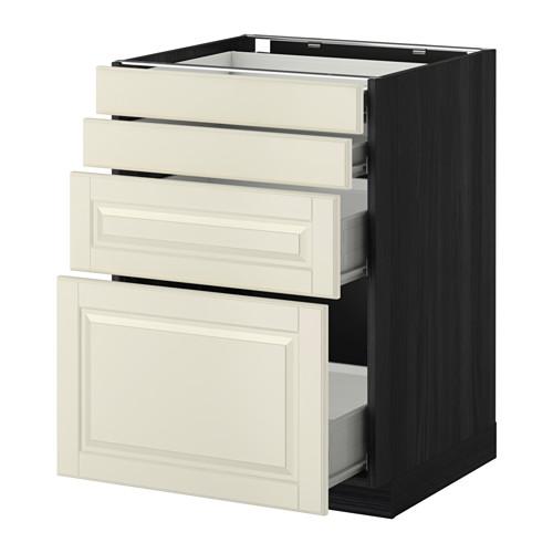 МЕТОД / ФОРВАРА Нплн шк 4 фронт/2 низк/2средн ящ - под дерево черный, Будбин белый с оттенком, 60x60 см МЕТОД / ФОРВАРА Нплн шк 4 фронт/2 низк/2средн ящ - под дерево черный, Будбин белый с оттенком, 60x60 см