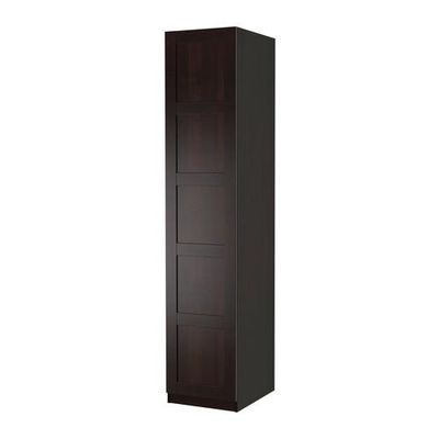 ПАКС Гардероб с 1 дверью - Бергсбу черно-коричневый, черно-коричневый, 50x60x236 см, стандартные петли