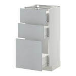 МЕТОД / ФОРВАРА Напольный шкаф с 3 ящиками - 40x37 см, Веддинге серый, белый МЕТОД / ФОРВАРА Напольный шкаф с 3 ящиками - 40x37 см, Веддинге серый, белый