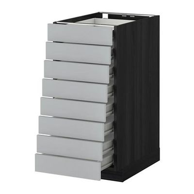 МЕТОД / ФОРВАРА Наполн шкаф 8 фронт/8 низк ящиков - 40x60 см, Веддинге серый, под дерево черный МЕТОД / ФОРВАРА Наполн шкаф 8 фронт/8 низк ящиков - 40x60 см, Веддинге серый, под дерево черный