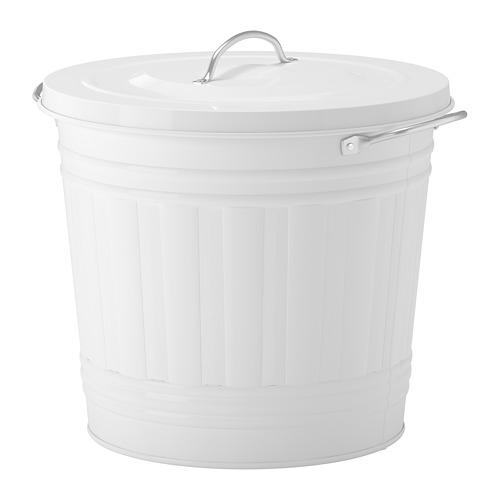 KNODD ведро с крышкой белый 32x Ø34 cm