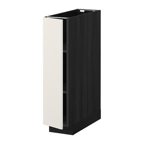 METOD напольный шкаф с полками черный/Веддинге белый 20x60 см