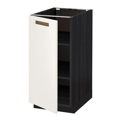 МЕТОД Напольный шкаф с полками - 40x60 см, Мэрста белый, под дерево черный МЕТОД Напольный шкаф с полками - 40x60 см, Мэрста белый, под дерево черный