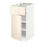 МЕТОД / ФОРВАРА Напольный шкаф с ящиком/дверью - 40x60 см, Рингульт глянцевый кремовый, белый МЕТОД / ФОРВАРА Напольный шкаф с ящиком/дверью - 40x60 см, Рингульт глянцевый кремовый, белый