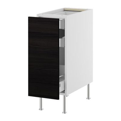 ФАКТУМ Напольный шкаф с выдвижной секцией - Гношё черный, 30 см ФАКТУМ Напольный шкаф с выдвижной секцией - Гношё черный, 30 см