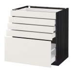 МЕТОД / МАКСИМЕРА Напольный шкаф с 5 ящиками - под дерево черный, Веддинге белый, 80x60 см МЕТОД / МАКСИМЕРА Напольный шкаф с 5 ящиками - под дерево черный, Веддинге белый, 80x60 см