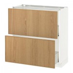 МЕТОД / ФОРВАРА Напольный шкаф с 2 ящиками - 80x37 см, Экестад дуб, белый МЕТОД / ФОРВАРА Напольный шкаф с 2 ящиками - 80x37 см, Экестад дуб, белый