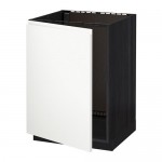 МЕТОД Напольный шкаф для раковины - под дерево черный, Воксторп белый