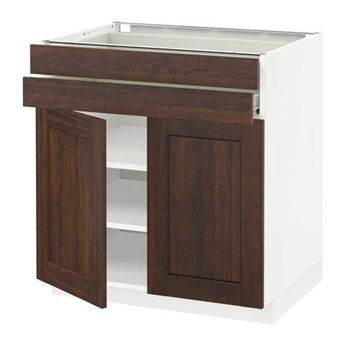 МЕТОД / ФОРВАРА Напольный шкаф/2дверцы/2ящика - белый, Эдсерум под дерево коричневый МЕТОД / ФОРВАРА Напольный шкаф/2дверцы/2ящика - белый, Эдсерум под дерево коричневый
