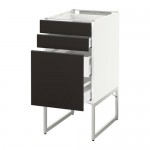 МЕТОД / МАКСИМЕРА Напольн шкаф 3фронт пнл/2низ/2ср ящ - белый, Кунгсбакка антрацит, 40x60x60 см МЕТОД / МАКСИМЕРА Напольн шкаф 3фронт пнл/2низ/2ср ящ - белый, Кунгсбакка антрацит, 40x60x60 см