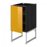 МЕТОД Напольный шкаф с полками - 40x60x60 см, Ерста глянцевый желтый, под дерево черный МЕТОД Напольный шкаф с полками - 40x60x60 см, Ерста глянцевый желтый, под дерево черный