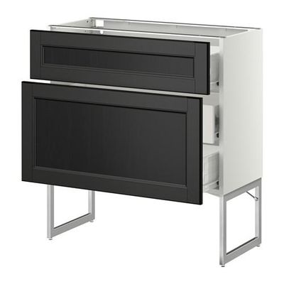 МЕТОД / ФОРВАРА Наполн шк 2 фрнт/3 средн ящ - 80x37x60 см, Лаксарби черно-коричневый, белый МЕТОД / ФОРВАРА Наполн шк 2 фрнт/3 средн ящ - 80x37x60 см, Лаксарби черно-коричневый, белый