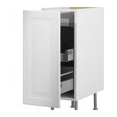 ФАКТУМ Напольный шкаф с выдвижной секцией - Лидинго белый с оттенком, 30 см