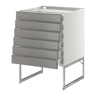 МЕТОД / ФОРВАРА Напольн шкаф 6фронт пнл/6 низ ящ - 60x60x60 см, Будбин серый, белый МЕТОД / ФОРВАРА Напольн шкаф 6фронт пнл/6 низ ящ - 60x60x60 см, Будбин серый, белый
