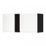 МЕТОД Навесной шкаф с 2 дверями - под дерево черный, Воксторп белый