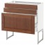 МЕТОД / МАКСИМЕРА Напольн шкаф 3фронт пнл/2низ/2ср ящ - белый, Филипстад коричневый, 80x37x60 см
