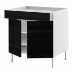 ФАКТУМ Напол шкаф/полки/ящик/2двери - Гношё черный, 80 см ФАКТУМ Напол шкаф/полки/ящик/2двери - Гношё черный, 80 см