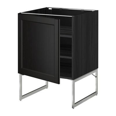 МЕТОД Напольный шкаф с полками - 60x60x60 см, Лаксарби черно-коричневый, под дерево черный МЕТОД Напольный шкаф с полками - 60x60x60 см, Лаксарби черно-коричневый, под дерево черный