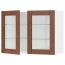 МЕТОД Навесной шкаф с полками/2 стекл дв - белый, Филипстад коричневый, 80x60 см